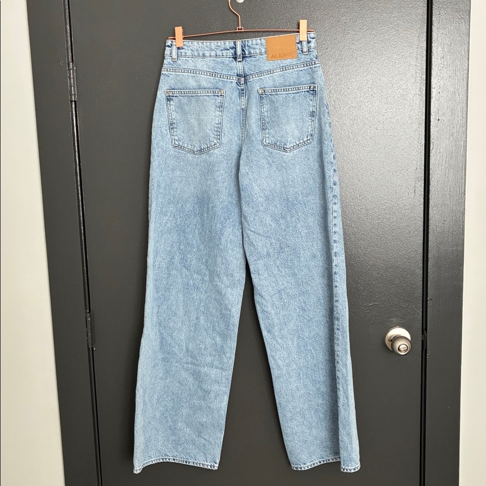 NWT Aligne Loose Wide Jeans Powder Blue Sz 26 - Picture 5 of 7